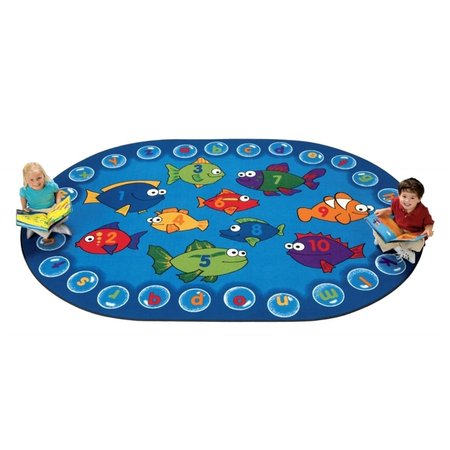 CARPETS FOR KIDS Fishing for Literacy 6 ft. x 9 ft. Oval Carpet 6805